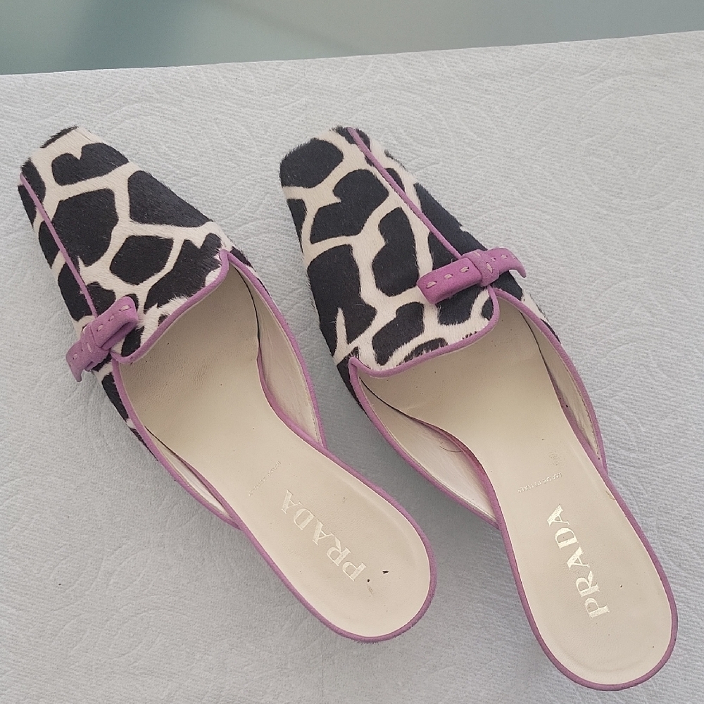 Authentic Vintage Prada Kitten Heels Cow Patterns Prada Heels Size EURO 36US 5.5